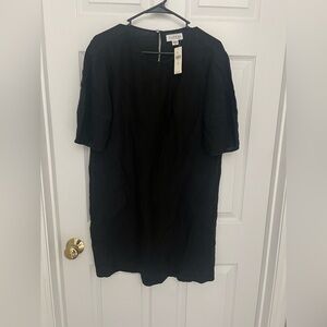 Velvet by Graham & Spencer for Anthropologie  Black Short Sleeve Linen Dress NWT